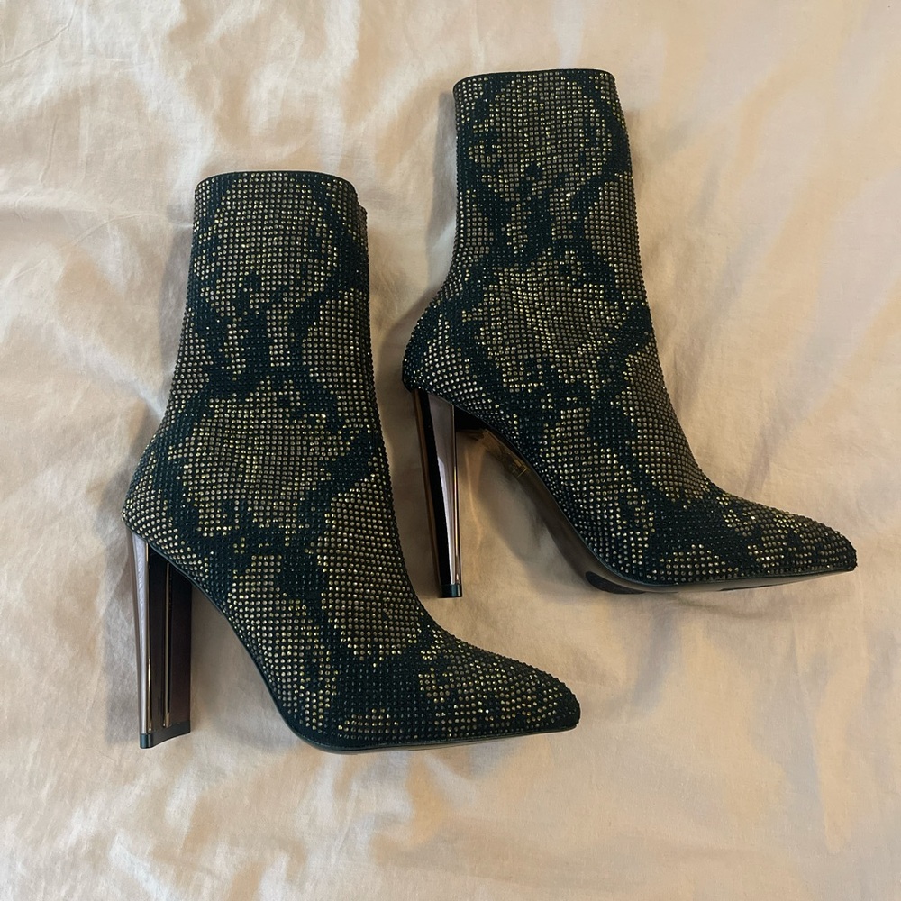 Snake print ankle boots